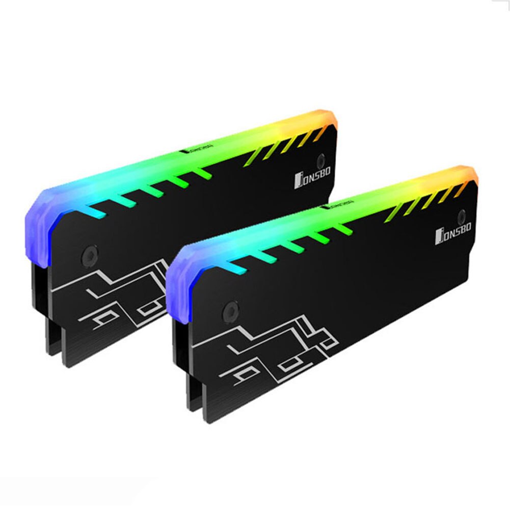 2pcs RAM Heatsink Cooler RGB 256 Color Radiator DDR DDR3 DDR4 Memory Cooling Vest Heat Sink for Desktop PC Gaming Overclocking: 2Pcs Black