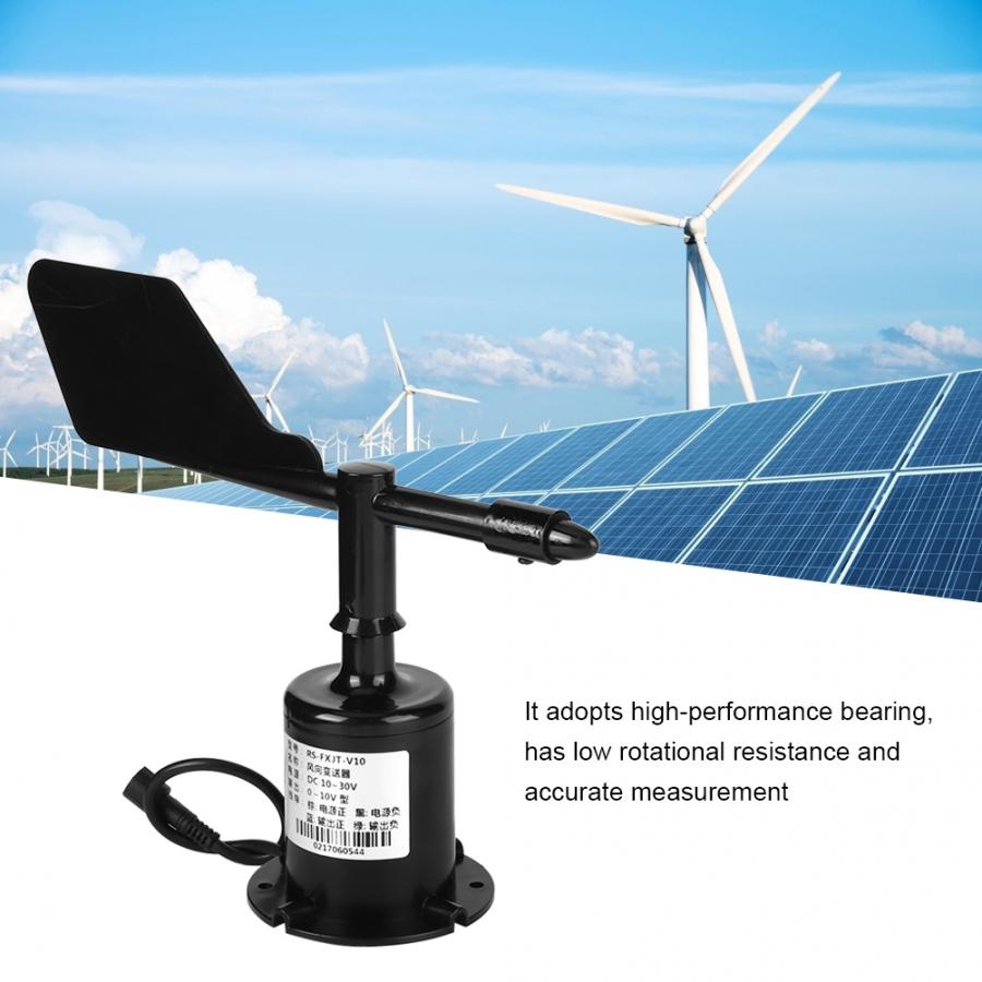Sensor de viento de jardín, 0-10V, 8 direcciones, salida de señal ambiental, Sensor de anemómetro de viento de policarbonato