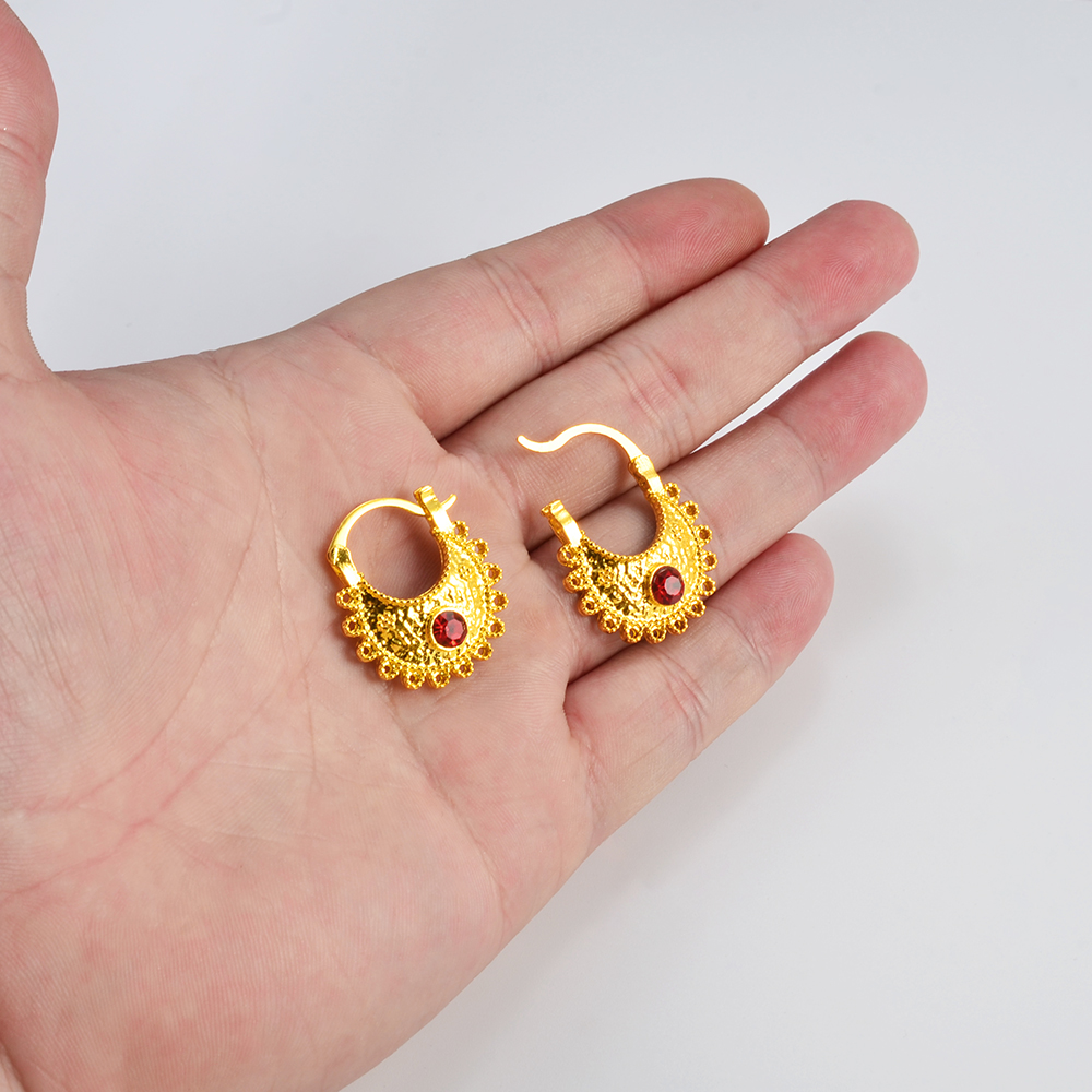 Anniyo 2.2CM/1.5CM Piccoli orecchini con strass Etiope eritrea Gioielli africani Donne Ragazze # 160916