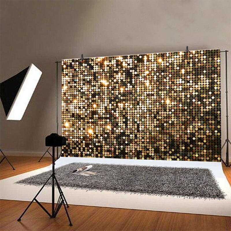 Goud Glitter 80's Mozaïek Foto Achtergrond 90's Disco Gelukkig Party Record Dance Decor Hip Hop Fotografie Achtergronden Banner