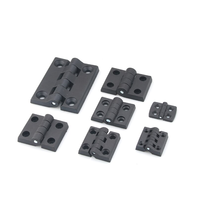 2 Pcs Plastic Hinge Electric Box Cabinet Door Hinge Chassis Black Nylon Hinge ABS Hinge for Furniture Hardware