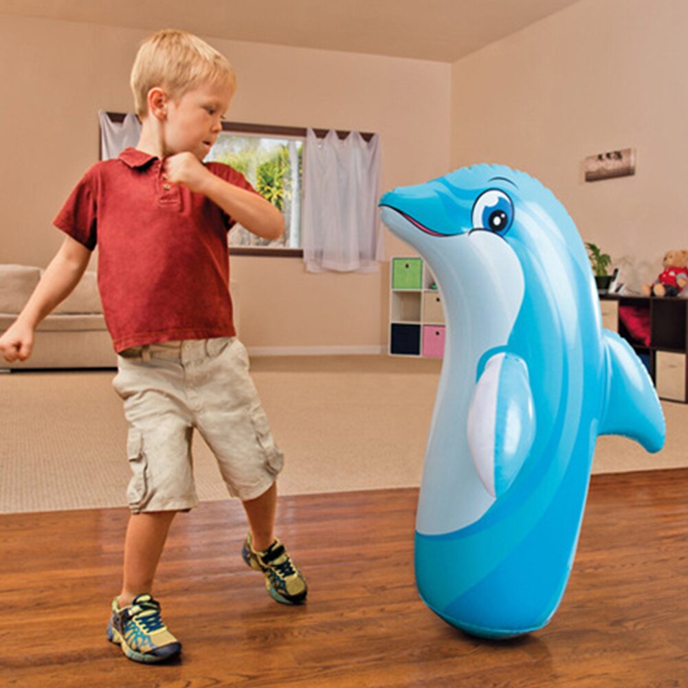 Intelligent Development Cute Inflatable Tumbler Toy 3D Cartoon Animal Boxing Bag
