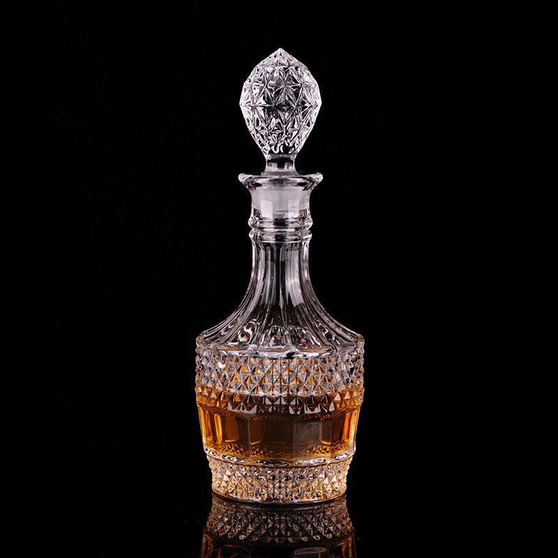 Grote Glazen Wijn Creatieve Fles Binnenlandse Whisky Fles Met Bar Deksel Voor Bar Serveerster Naar Smaak Crystal Fles Glas Set: 059 Single bottle