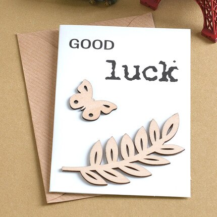 6pcs Mini Birthday Cards Wood Message Kids Party Greeting Cards: MINI-1910-11