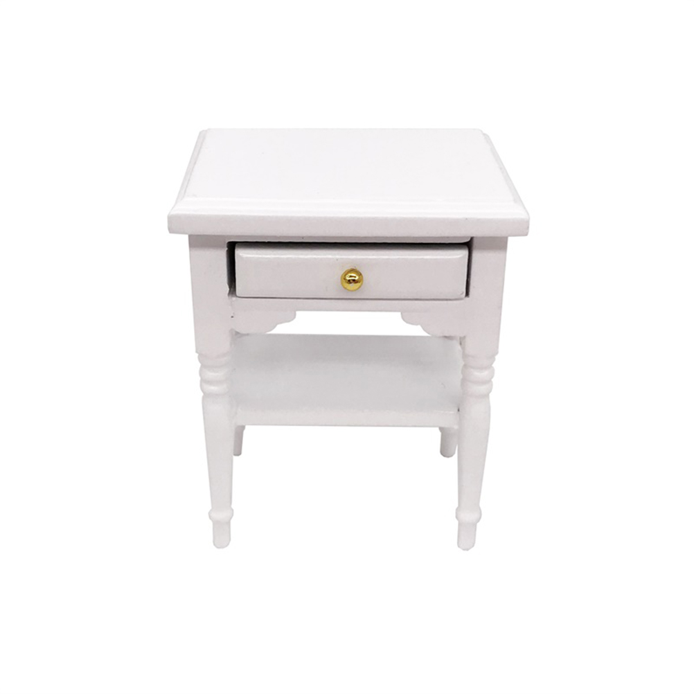 1pc Miniatuur 1:12 Houten Meubels Nachtkastje Scène Mini Huis Slaapkamer DIY Decoratie Ornamenten