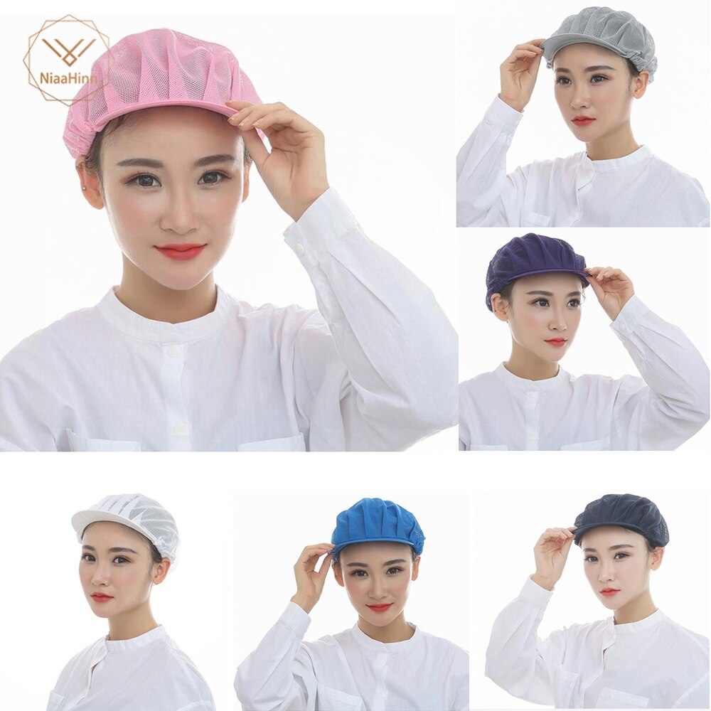 Niaahinn, gorras de malla elásticas Unisex transpirables para hombres y mujeres, sombreros de Ropa de Trabajo para trabajadores de fábrica, servicio de alimentos, gorras para llevar en el taller