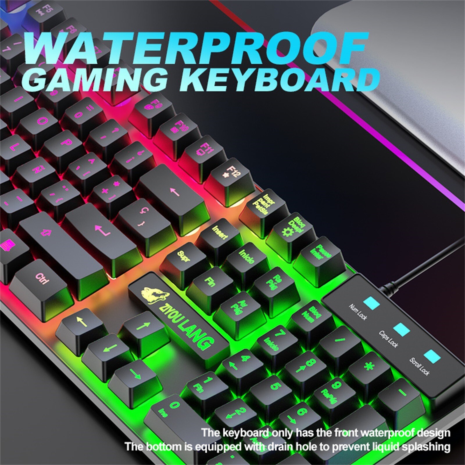 RGB Spanish Gaming Keyboard Computer Mouse Gamer Sets 104-key Backlit PC Keypad Wired Gaming Mouse For PC Laptop клавиатура