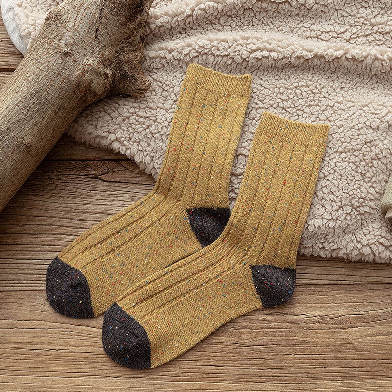 Calcetines de para hombre , nuevos calcetines de Otoño Invierno, calcetines largos transpirables de algodón para negocios, calcetines cortos elásticos para hombre, 1 par: YELLOW