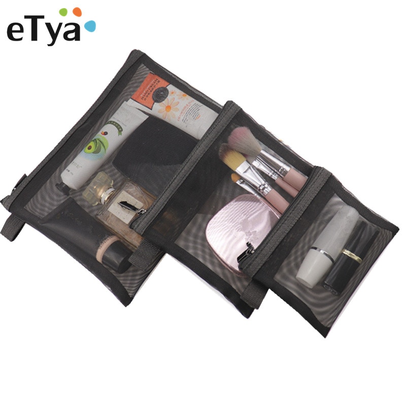 eTya Women Travel Cosmetic Bag Casual Zipper Small Large Make Up Makeup Case Organizer Set Toiletry Beauty Wash Kit Bags Pouch