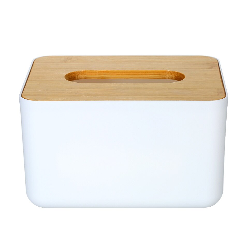 Moderne Tissue Box Servet Case Weefsels Papier Rolhouder Met Natuurlijke Bamboe Cover Plaat Ronde Tissue Box Voor Thuis Kantoor hotel: Square