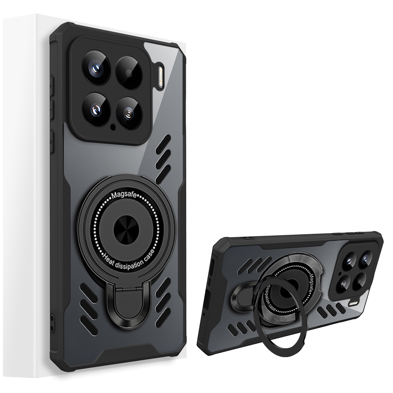 Funda de teléfono de silicona de grafeno para Xiaomi Mi 15 14 13 12 11 12s Pro MIX 4 12x cubierta transparente con soporte y disipación de calor: Xiaomi 14 Pro