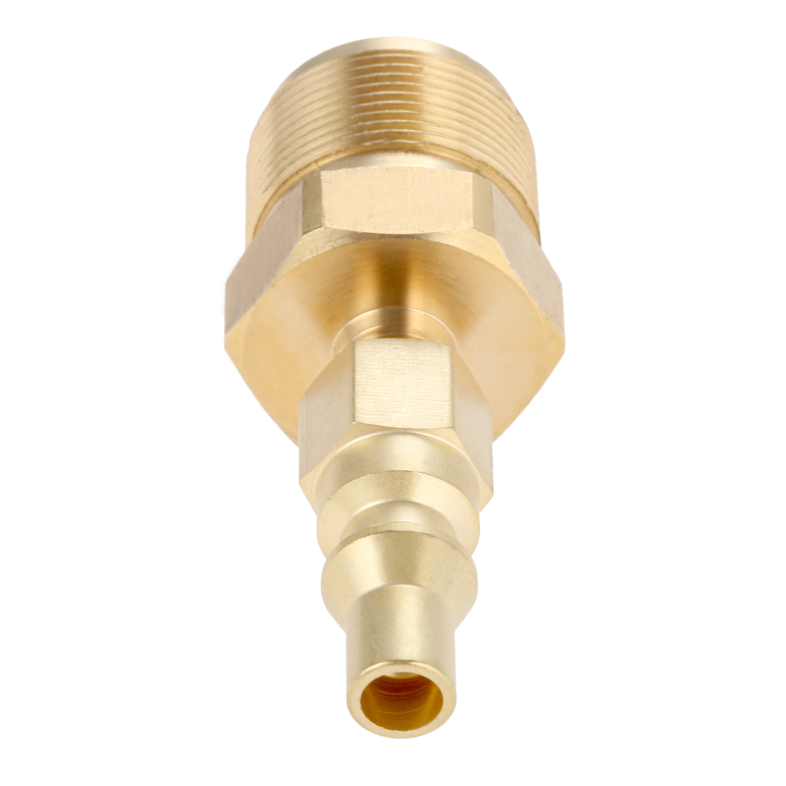 1pc 1/4" Quick Connect Disconnect Plug Brass 1lb Bottle Tank Thread Propane Adapter fit Portable Camper Grill Hook Up RV Trailer