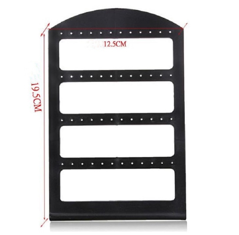 Simple 48 Holes Jewelry Organizer Stand Black Plastic Earring Holder Pesentoir Earrings Display Rack Etagere For