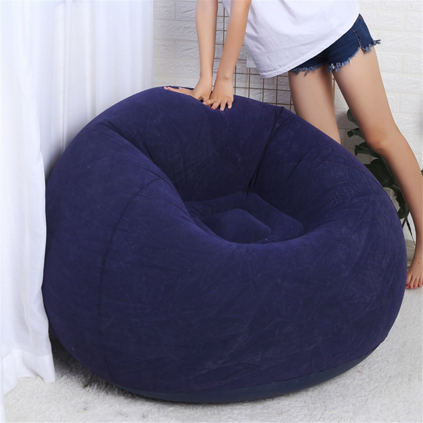 Grote Luie Opblaasbare Sofa Stoelen Ligstoel Zetel Woonkamer Banken Meubels Bean Bag Banken Bean Bag Seat Poef Bladerdeeg Couch tatami