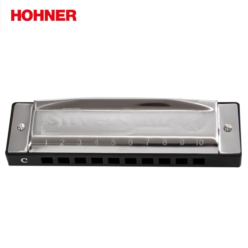 HOHNER 10 Hole Harmonica International Silver Star Diatonic Harp, Blues Harmonica Key C Blues Jazz Band Music Instrument