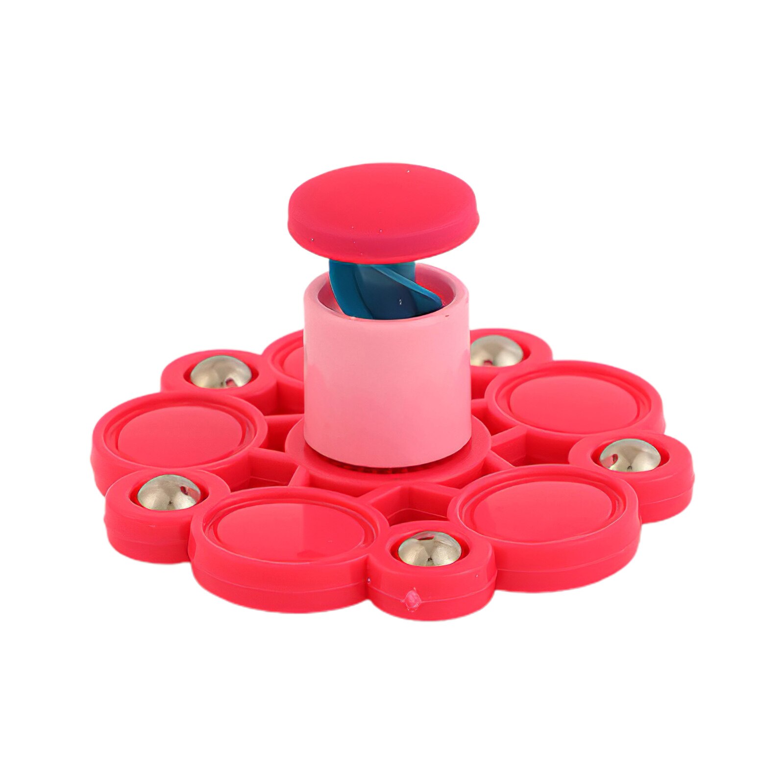 Giroscopio kinético para aliviar el estrés para niños, juguete giratorio de plástico duradero, juguete para aliviar el estrés: Rojo