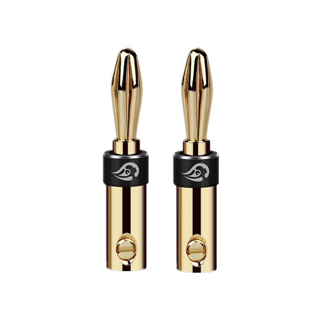 Conector de Audio HIFI Banana, conectores de altavoz, adaptadores de cable de 4mm, enchufe macho chapado en oro para Terminal de enlace de Audio y vídeo: Gold Plating Black / 20pcs