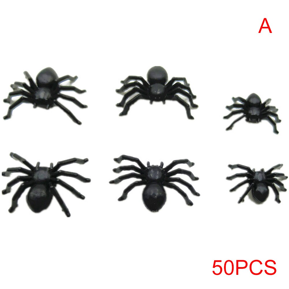 20/50pz di Halloween Decorativo Ragni incandescenza in buio Nero di Plastica ragno Giocattoli Halloween scherzo Realistico Puntelli NSV775: A  20pezzi