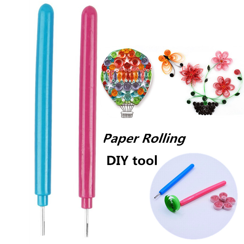Stylo origami fait à la main, 2 couleurs, outils créatifs pour enfants, bricolage, artisanat, outils en papier fendu assortis