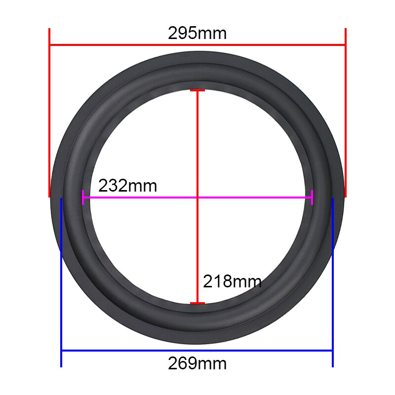 Ghxamp 12 Inch 295 Mm Subwoofer Speaker Rubber Surround Reparatie Onderdelen Luidspreker Repairment Vouwen Rand Diy 2 Pcs