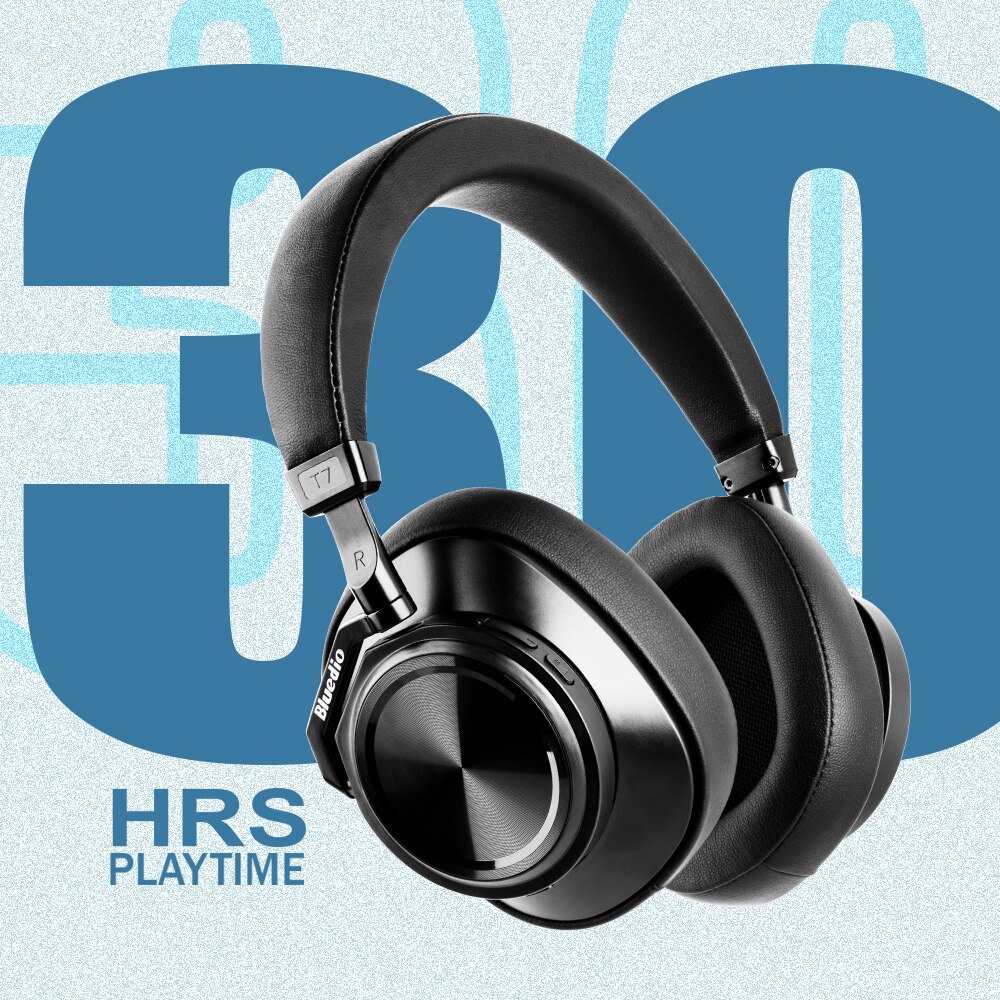 Bluedio T7 + Hoofdtelefoon Bluetooth Gebruiker Gedefinieerde Active Noise Cancelling Draadloze Headset Met Microp Voor Telefoon Ondersteuning Sd-kaart slot