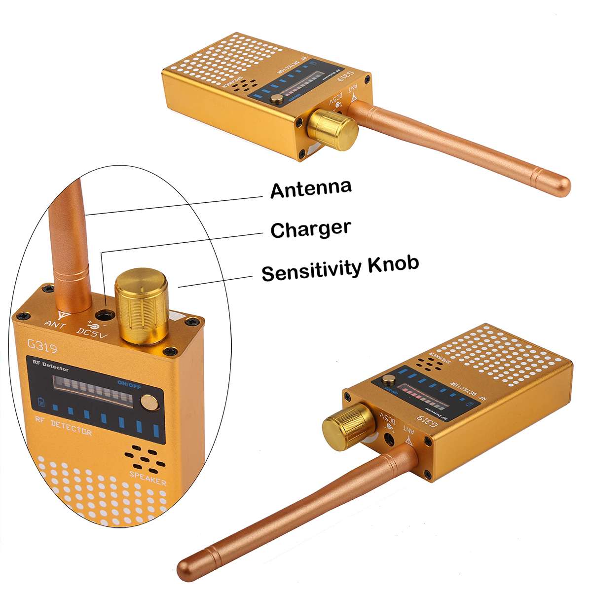 1-8000 mhz trådløs rf signal detektor mobiltelefon detektor fuld rækkevidde signal bug detektor finder til gsm enhed
