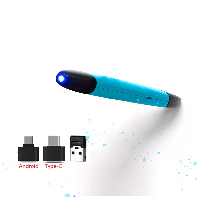 Souris stylo sans fil adapté pour PC et ordinateur portable, accessoire vertical, forme créative, personnalité, stylet, batterie, gadget, nouvelle technologie, 2,4 G, nouveauté: Blue light blue