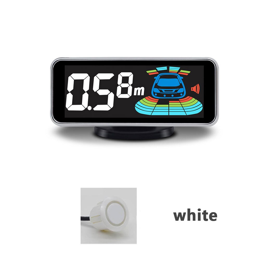 8 Car probes Parking Electromagnetic Sensor Motion Backlight Car Electronics Auto Blind Spot Detector Kit Voice Buzzer: White / 8-probe radar