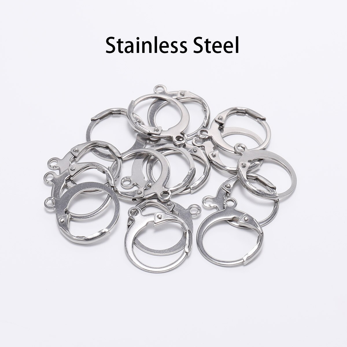 20 Stks/partij 14*12Mm Goud Brons Franse Lever Earring Haken Draad Instellingen Base Hoops Oorbellen Voor Diy Sieraden maken Leveranties: Stainless steel