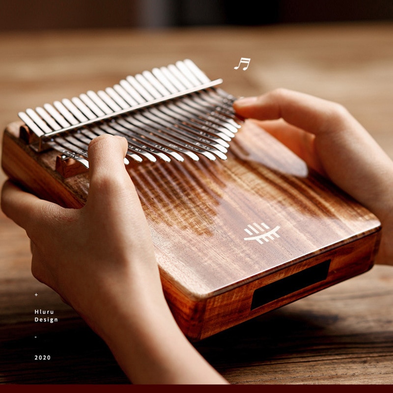 Hluru Kalimba 17 Key Instrument Full Solid Wood Thumb Piano 21 Key Kalimba Musical Mbira Acacia For Beginners
