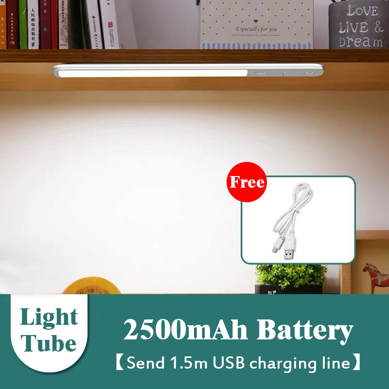 Two-in-One Detachable LED Desk Lamp 3 Mode Lighting Brightness Rechargeable USB Learning Table Lamp for Study: Only Light Tube