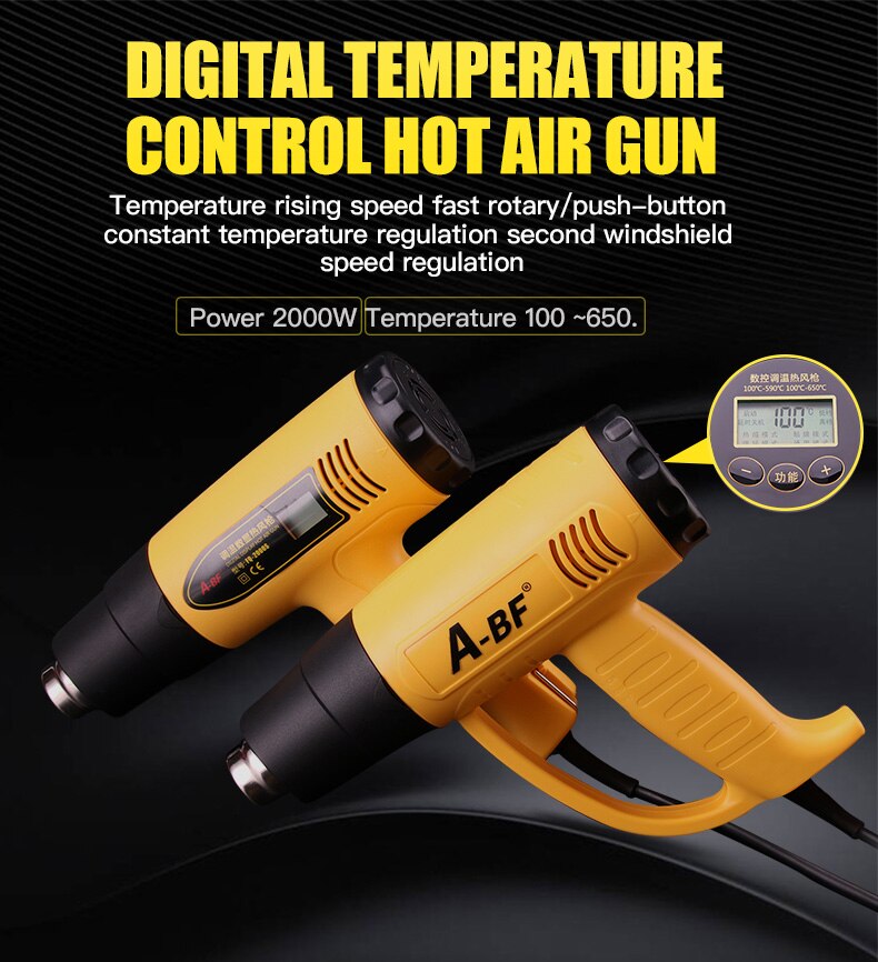 A-BF Air Gun Digital Display Micro Rework Soldering Station Air Gun For Welding Repair Tool 1600W/2000W