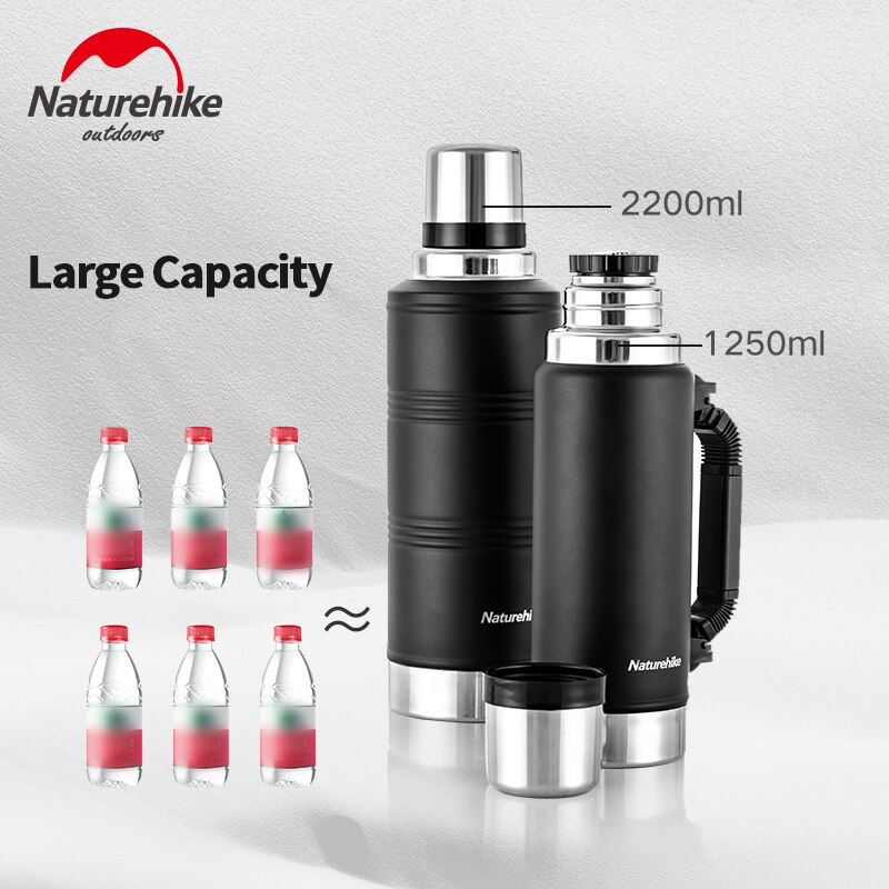 Naturehike Esterna di Isolamento Termico Bollitore 24 minerale di Conservazione di Calore 2200ml Grande Capacità in Acciaio Inox 304 di Acqua Bollitore