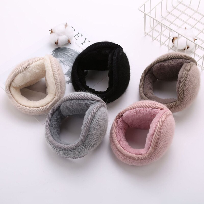 Winter Soft Fleece Earmuff Rabbit Plush Warm Foldable Women Men Ear Mask Collapsible Ear Muffs Ear Warmers Windproof Ear Cap