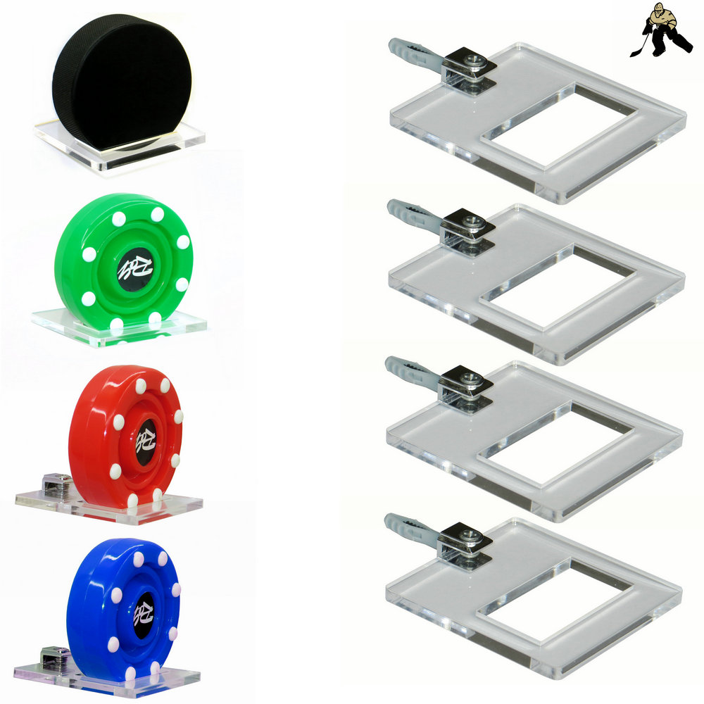 4 stk flydende vægmonteret hockey puck displayholder med skrue / stativ