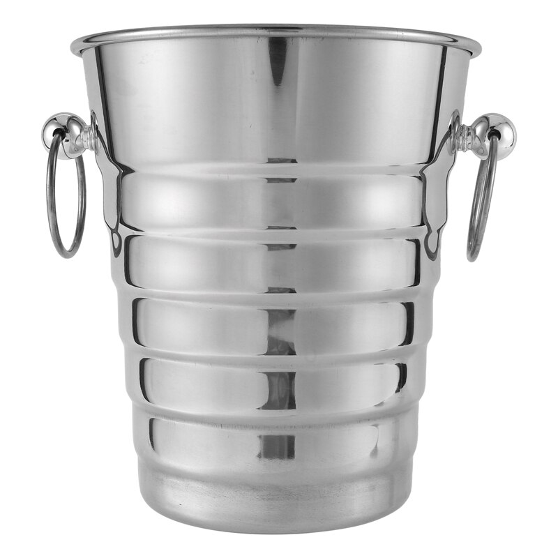 5L Stainless Steel Thick Threaded Ice Bucket Bar Champagne Cooler