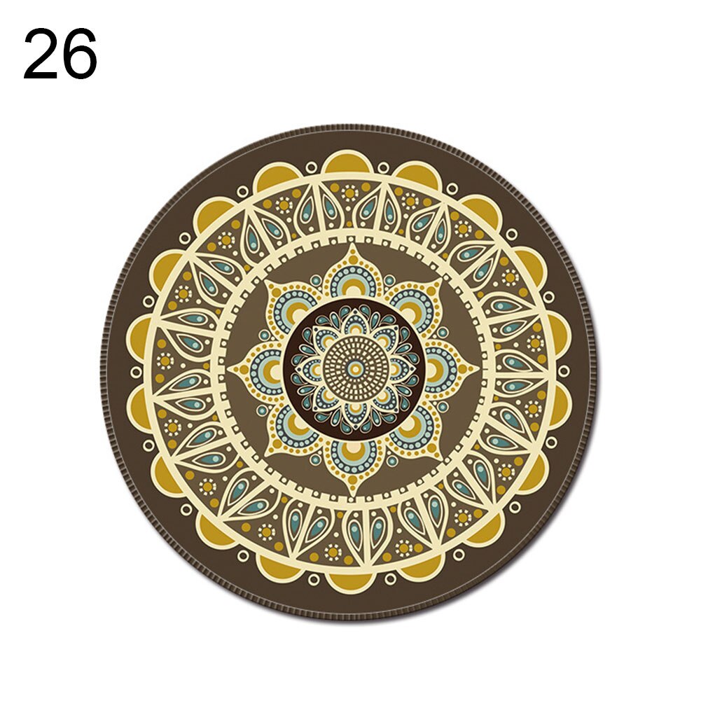 1PCS Vintage Bohemian Round Computer 3D Game Carpet Mouse Pad Mat Anti Slip Mousepad: 26