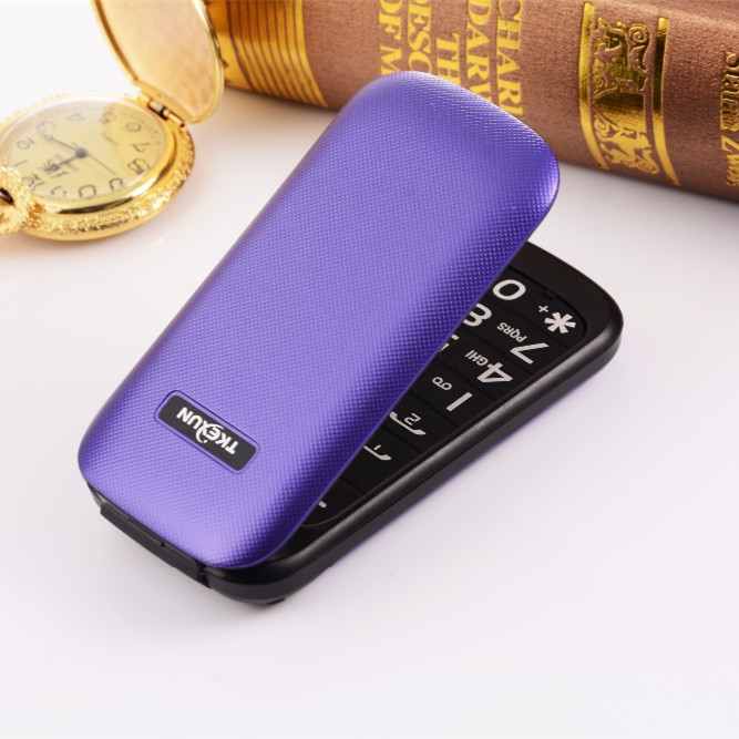 Dual SIM Flip Mobile Phone Bluetooth FM MP3 Vedio Cheap Old Man's Cellphone Russian Keyboard TKEXUN E1190A