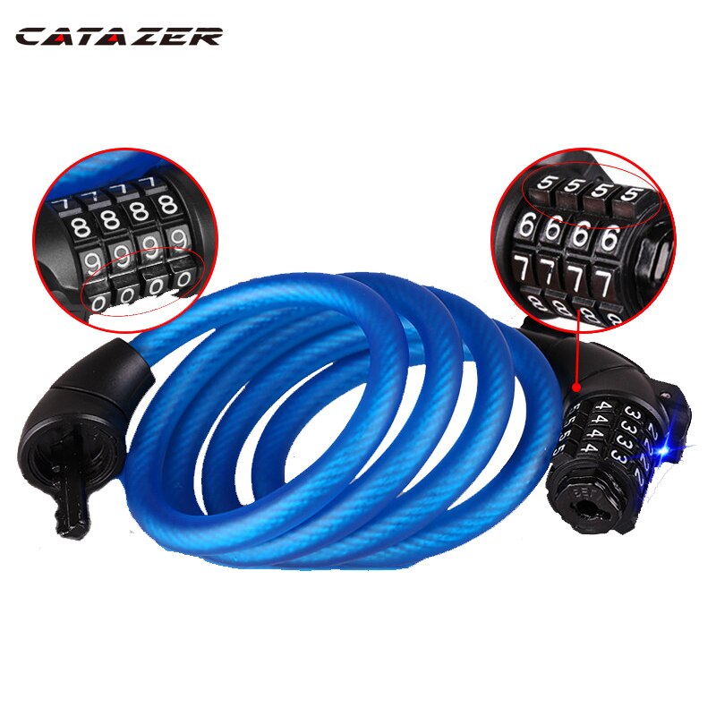 Anti-theft Mountain Bike Lock Bike Lock with Light Combination Lock General Bicycle Scrub Steel Cable Lock LED Luminous Lock