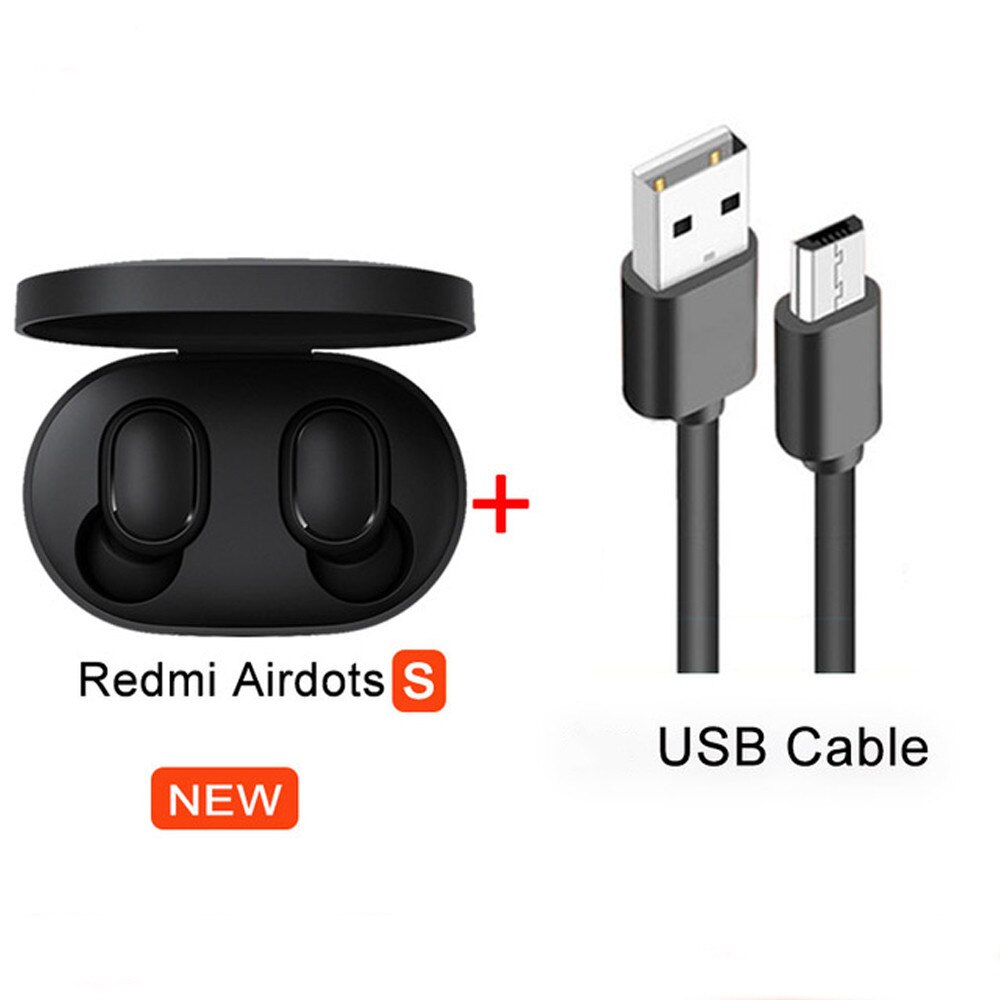 Originele Xiaomi Redmi Airdots S Bluetooth Oortelefoon Draadloze Koptelefoon Bluetooth 5.0 Sport Ruisonderdrukking Headset: Add USB