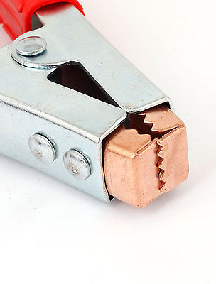 2 Pcs Non Slip Black Red Handle Spring Loaded Crocodile Clip Welding Earth Clamp