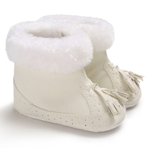 Botas de Neve do bebê 2018 Novos Infantil Com Solado Macio Anti-slip Botas Sapatinho Botas Bebê Da Menina do Menino Crianças Super Quente franja Sapatos sólidos