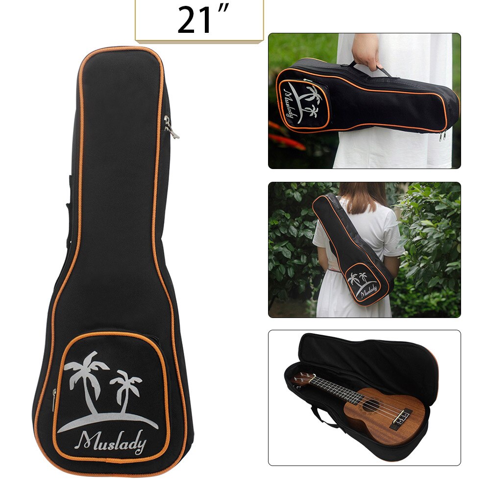 Ukulele Hand-Painted Combo 21 Ukulele Black Soprano 4 Strings Uke Bass Stringed Musical Instrument Perfect for Beginners: Bag