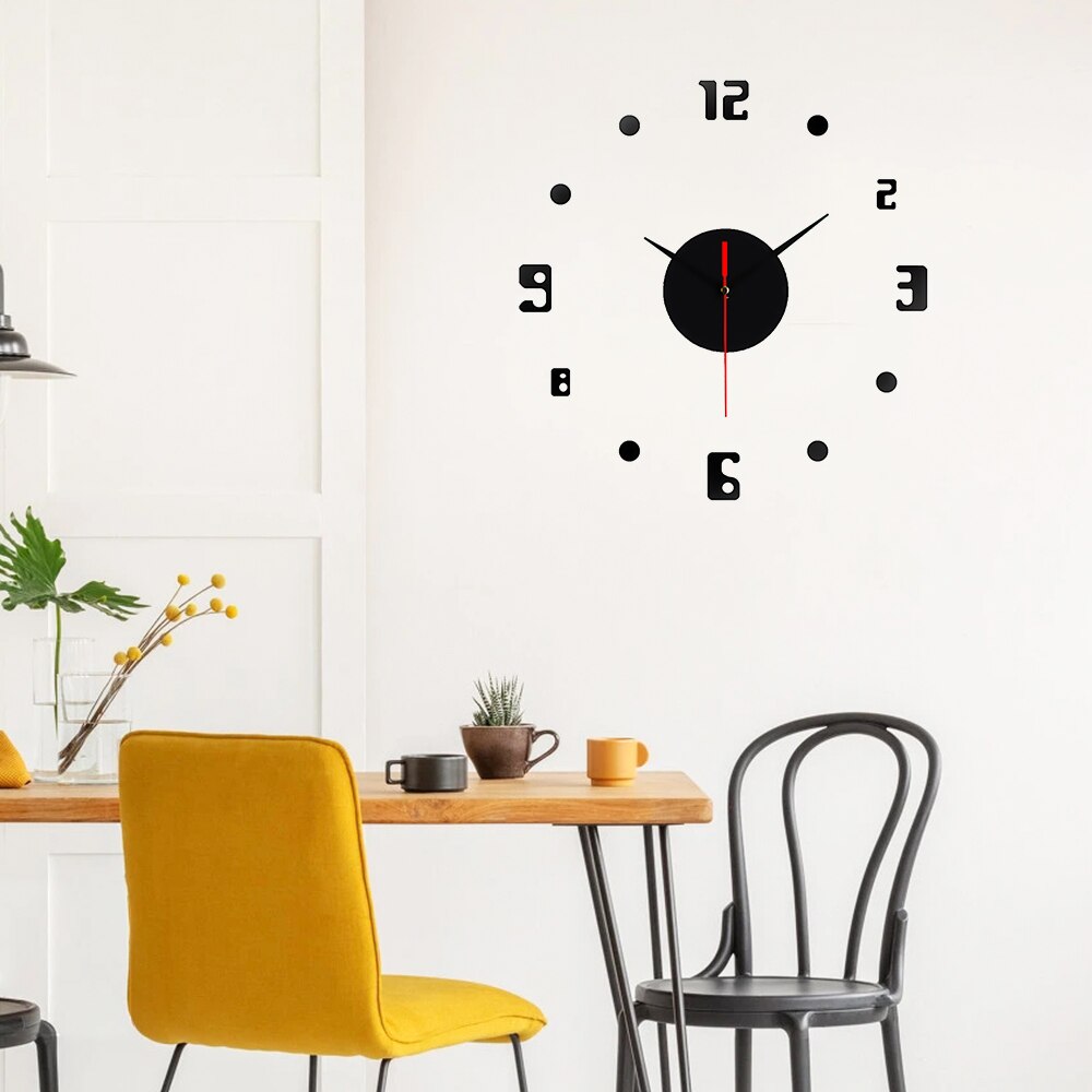 Wall Clock 3d DIY Mute Wall Clock Acrylic Mirror Sticker Quartz Watch Wall Hanging Clock Art Sticker Decal Home Decor