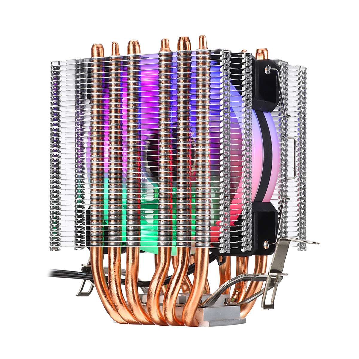 CPU Cooler Fan Heatsink 2/4/6 Copper Heatpipe 3/4Pin RGB Fan Cooler For Intel 775/1150/1151/1155/1156/1366 and AMD All Platforms: Type 1 6Pipe3pin1fan