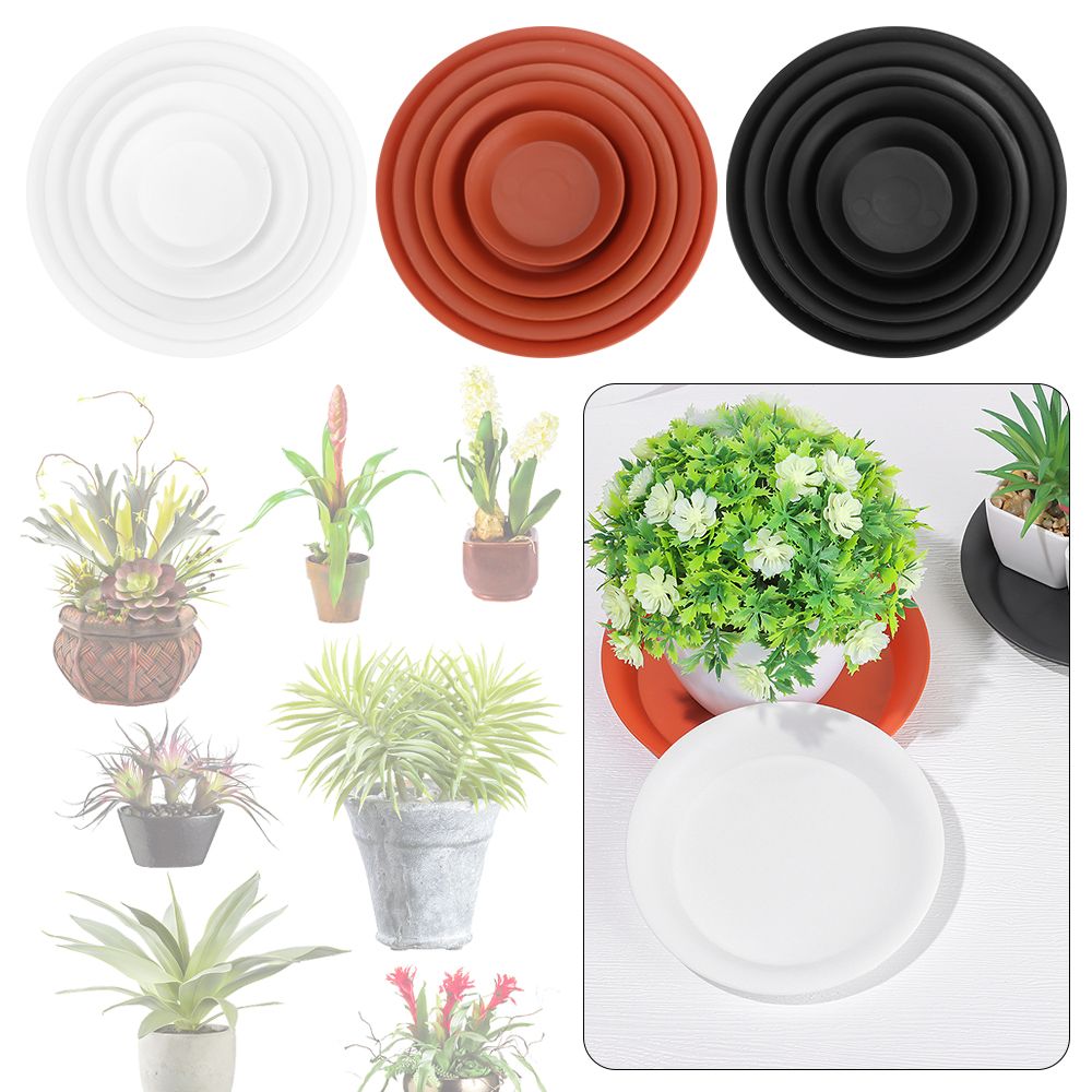 3Pcs DIY Round Durable Plant Saucer Drip Trays Plastic Tray Saucers for Indoor Outdoor Flower Pot Garden