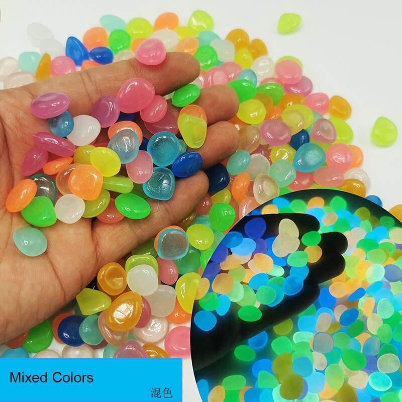10pcs/lot Luminous Pebbles Rocks Garden Ornaments Stone Glow In The Dark GardenFor Walkways Fish Tank Decorations: Rose