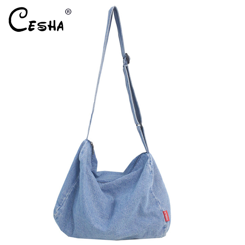 Bolso de mano de tela vaquera para mujer, bolsa de hombro portátil de para chica, bolso de compras escolar de gran capacidad para adolescentes