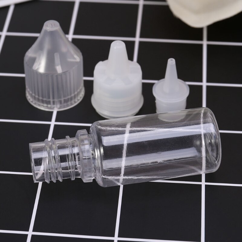 10ml-120ml pet plastic lege druppelaar vloeistof oog helder water fles lange punt dop