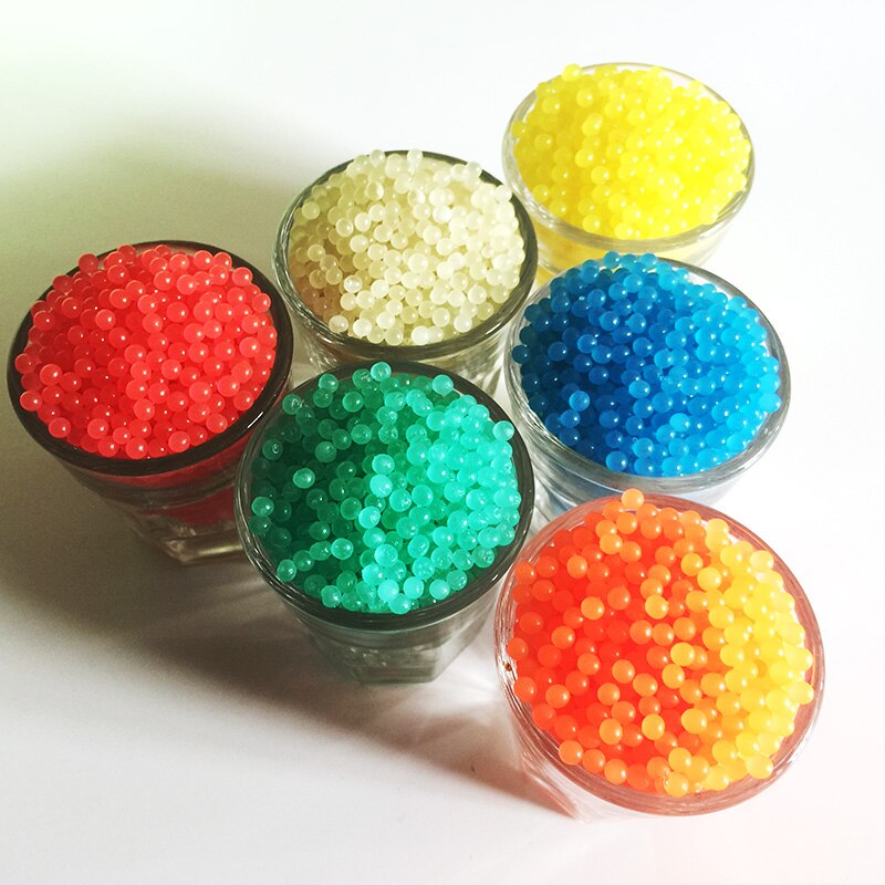 1000 stks/partij 5 gemengde kleur Lichtgevende Kristal Modder Bodem Bio Gel Ball voor DIY licht fles Glow In The Dark Magic Home Decor